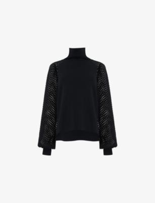 Mesh-Sleeve Knitted Jumper by LEEM