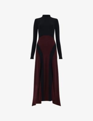Patterned High-Neck Knitted Maxi Dress by LEEM