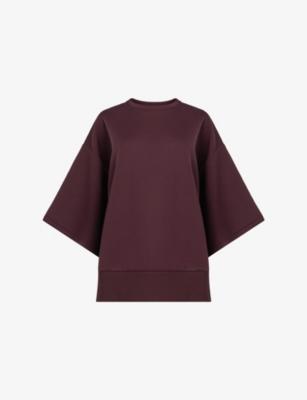 Round-Neck Loose-Fit Cotton-Blend Top by LEEM