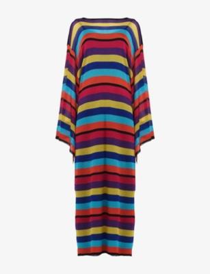 Stripe-Print Knitted Maxi Kaftan by LEEM