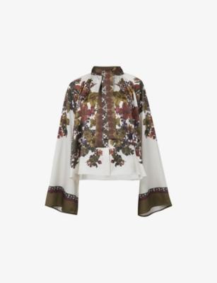Tie-Neck Floral-Print Woven Blouse by LEEM