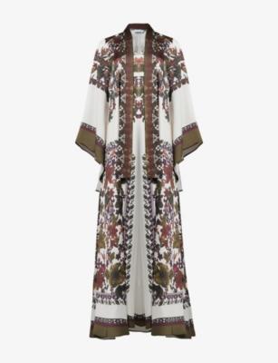 Tie-Neck Floral-Print Woven Maxi Dress by LEEM