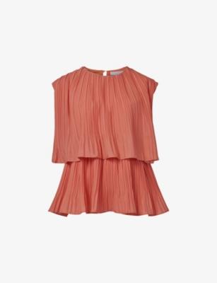 Tiered Round-Neck Woven Blouse by LEEM