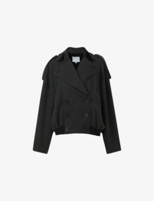 Trench Double-Breasted Woven Bomber Jacket by LEEM