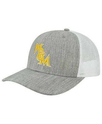 Men's Heather Gray, White William & Mary Tribe The Champ Trucker Snapback Hat by LEGACY ATHLETIC