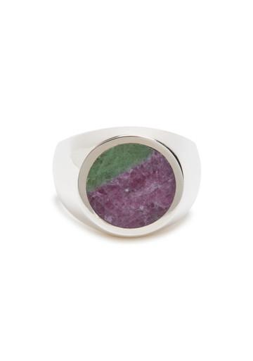 Stone-embellished signet ring by LEGIER
