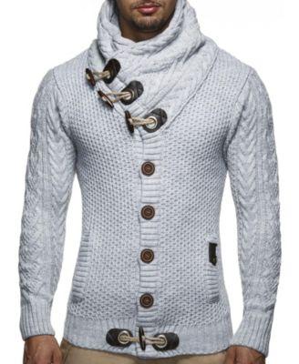 Men's Knitted Turtleneck Jacket - Winter Cardigan Sweaters for Men by LEIF NELSON