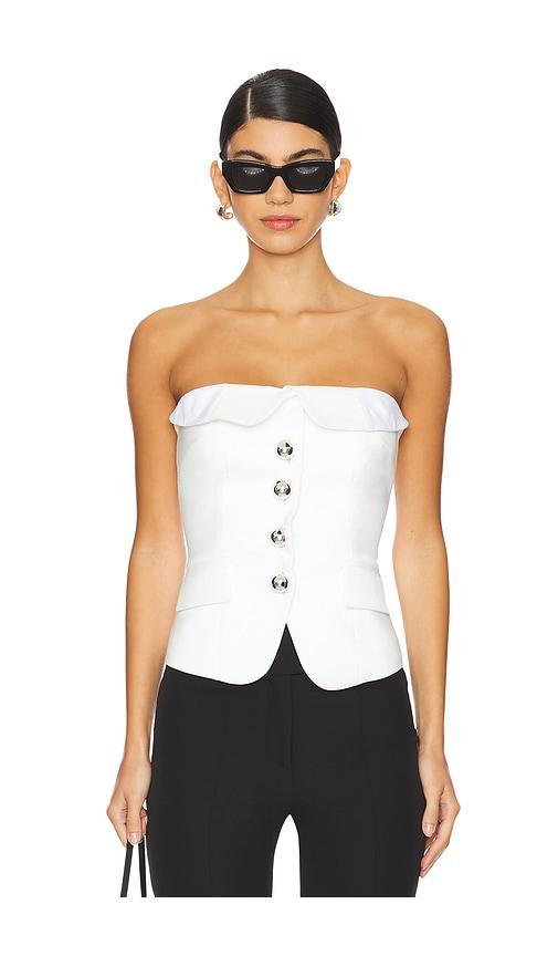 LEJE Tailored Bustier Top in White by LEJE