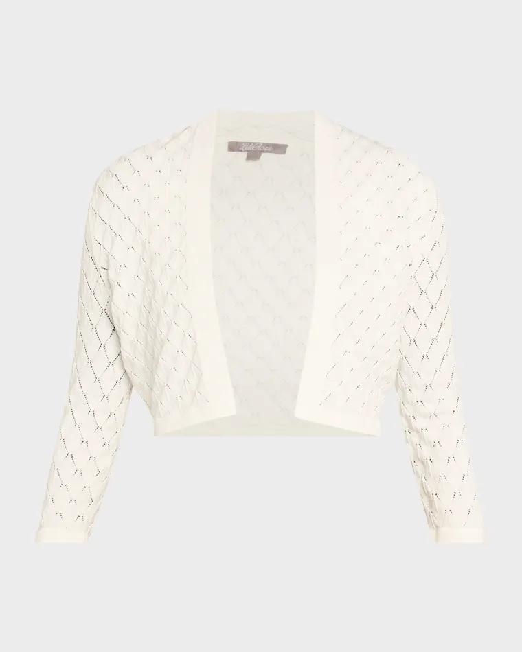 Pointelle Knit Bolero Jacket by LELA ROSE