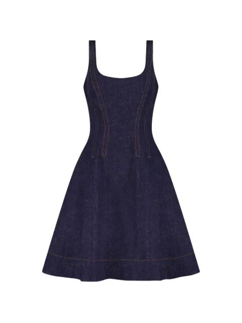 seamed denim dress by LELA ROSE