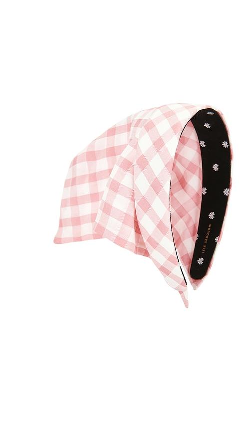 Lele Sadoughi Jackie Vintage Check Handkerchief Headband in Pink by LELE SADOUGHI