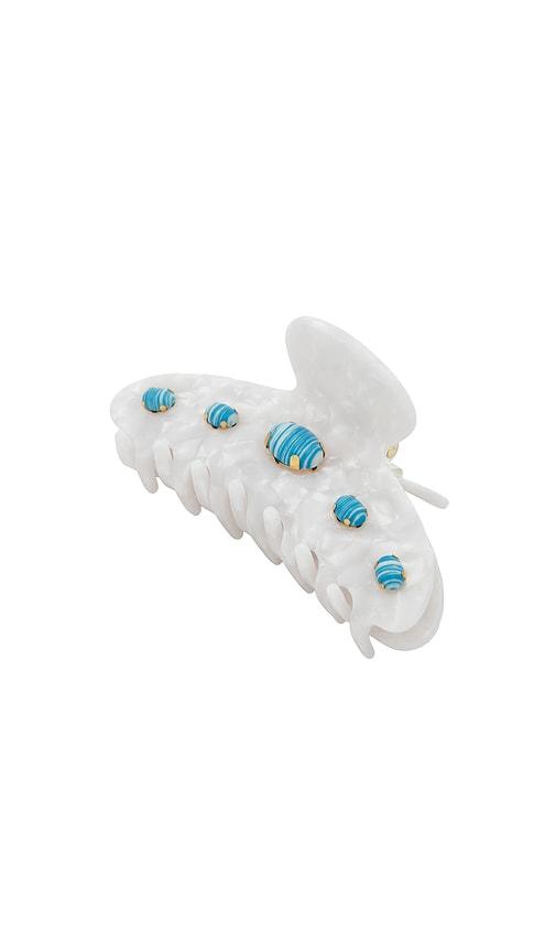 Lele Sadoughi Large Cabochon Claw Clip in White by LELE SADOUGHI