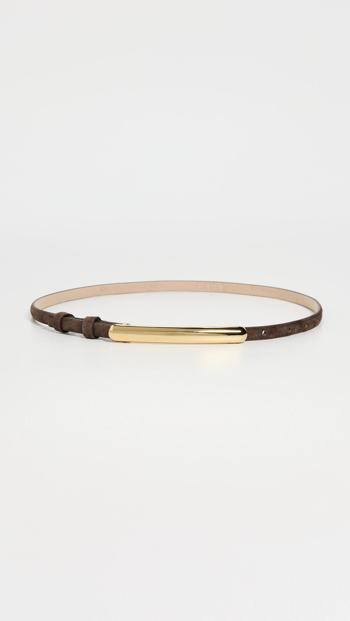 Glossy Bar Skinny Suede Belt by LELET NY
