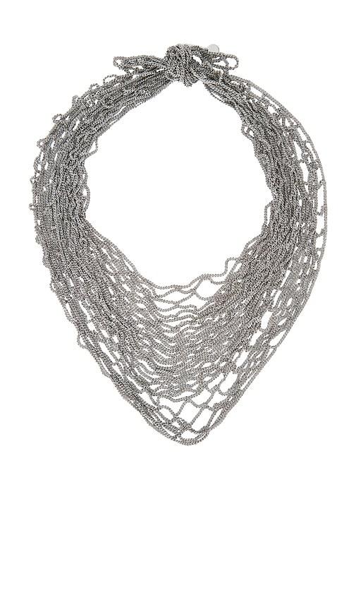LELET NY Chain Bandana in Metallic Silver by LELET NY