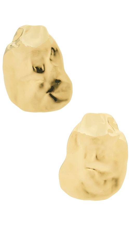 LELET NY Hera Hammered Earrings in Metallic Gold by LELET NY