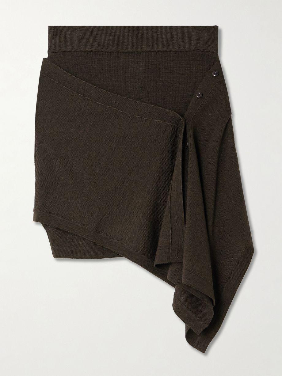 Asymmetric draped wool-blend skirt by LEMAIRE