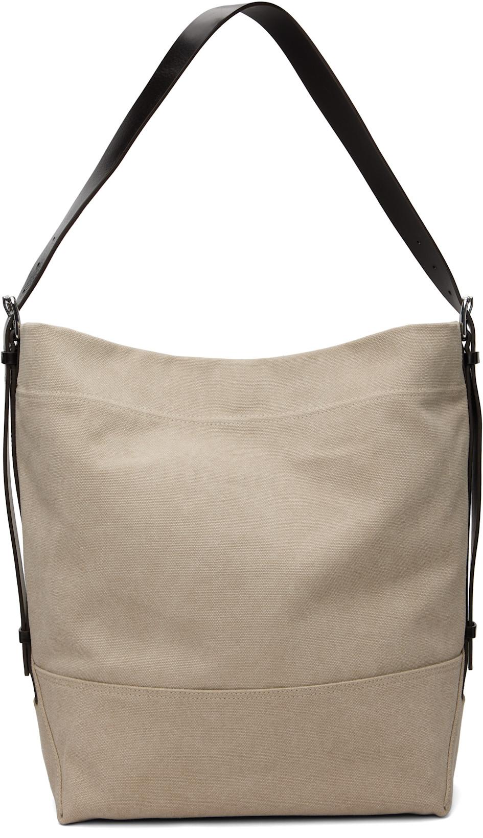 Beige Belted Tote by LEMAIRE