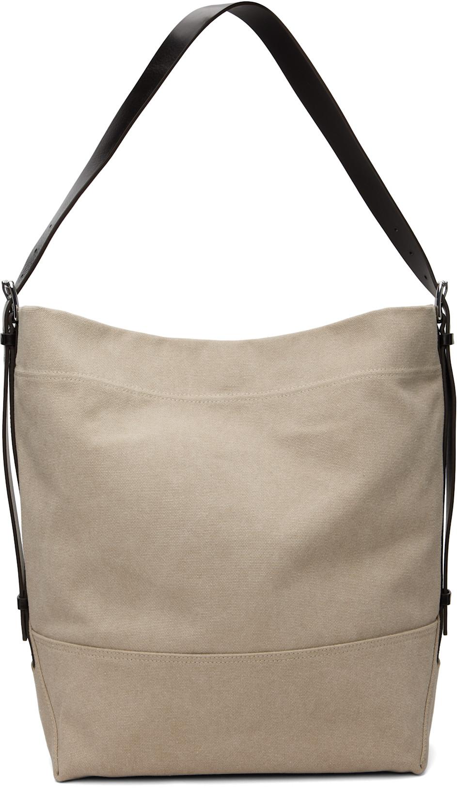 Beige Belted Tote by LEMAIRE