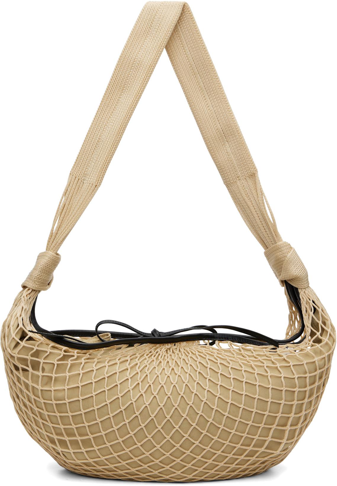 Beige Croissant Filt Bag by LEMAIRE