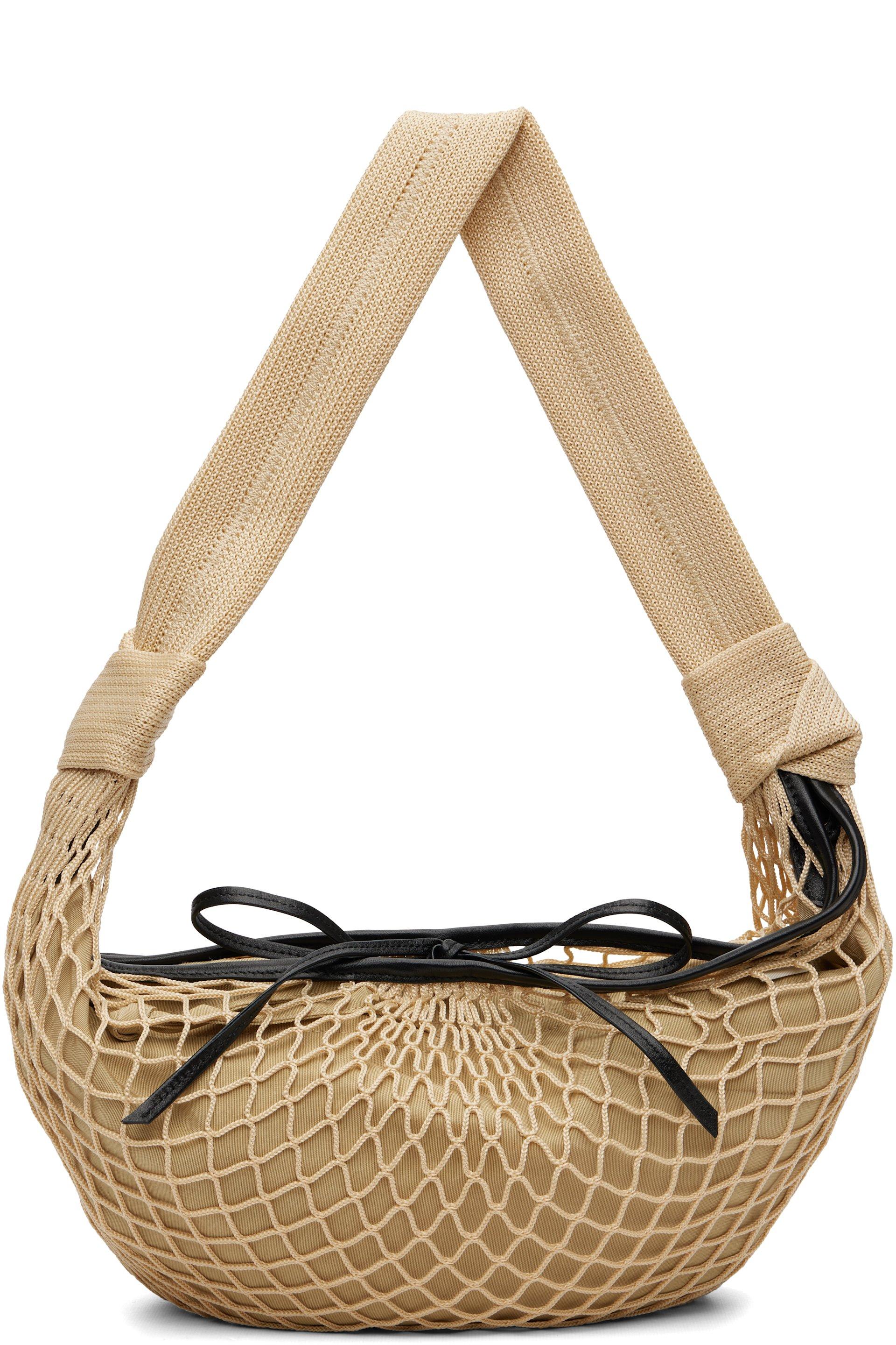 Beige Croissant Filt Bag by LEMAIRE