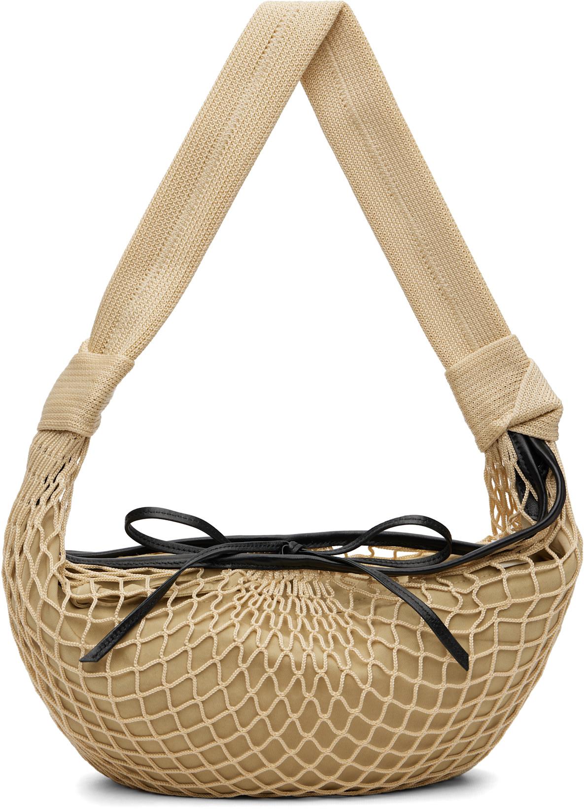 Beige Fortune Croissant Filt Bag by LEMAIRE