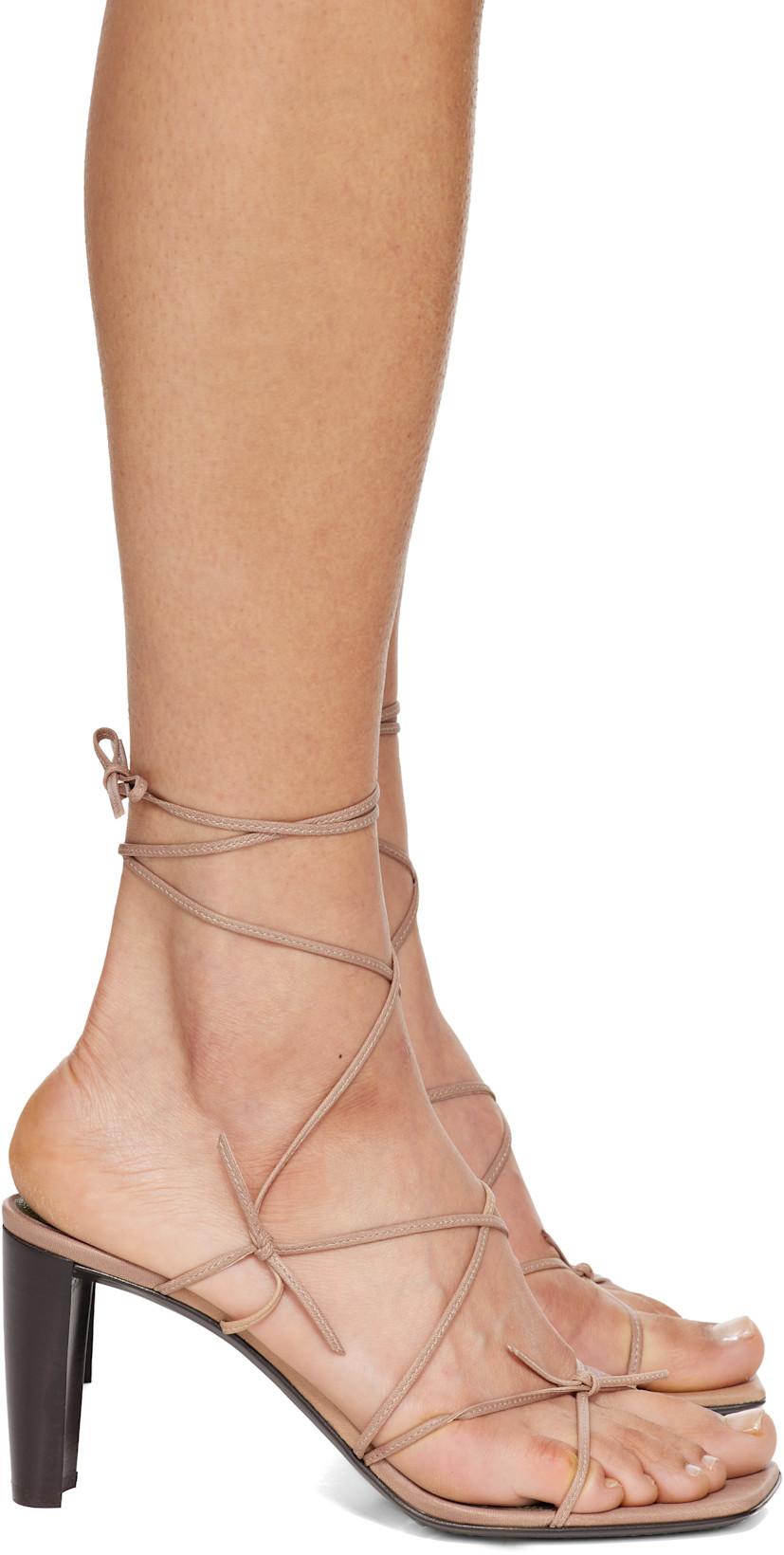 Beige Mignon 80MM Heeled Sandals by LEMAIRE