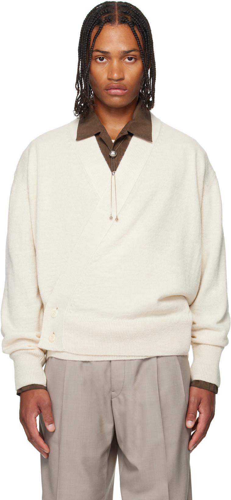 Beige Wrap Cardigan by LEMAIRE
