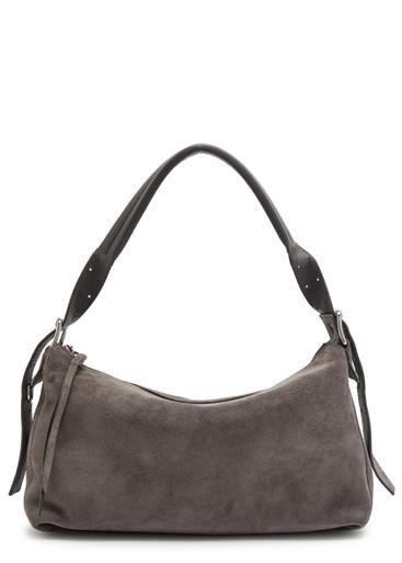 Belted Baguette suede shoulder bag by LEMAIRE