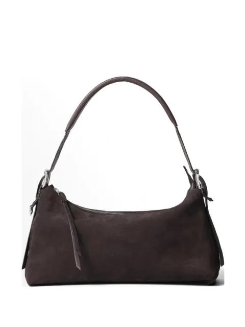 Belted suede shoulder bag by LEMAIRE
