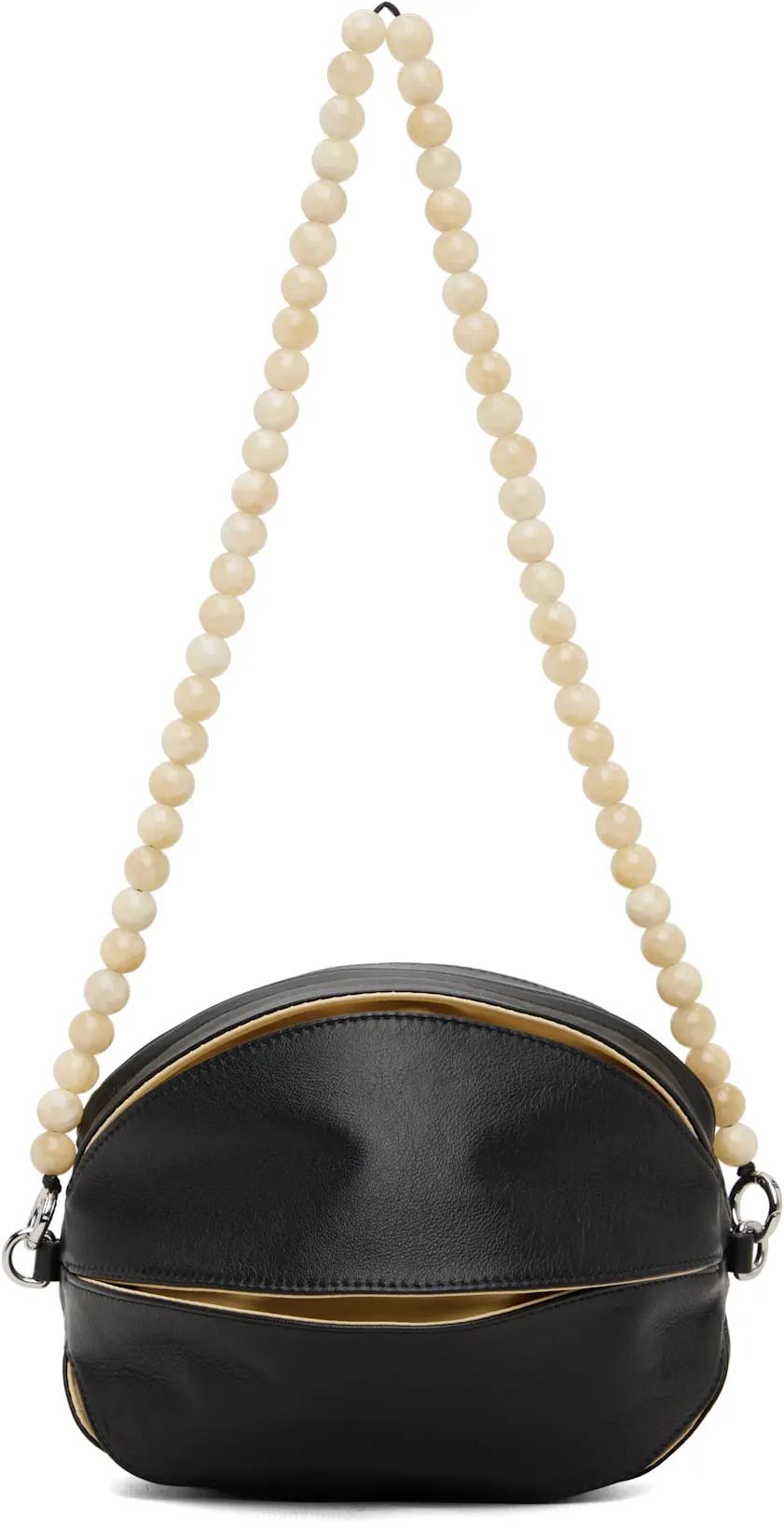 Black Balloon Slits Shoulder Bag by LEMAIRE