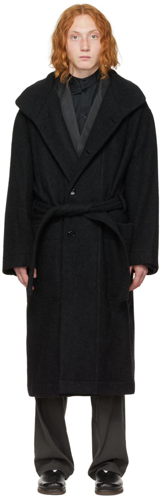 Black Bathrobe Coat by LEMAIRE