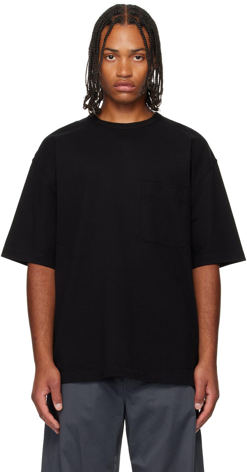 Black Boxy Short Sleeve T-shirt by LEMAIRE