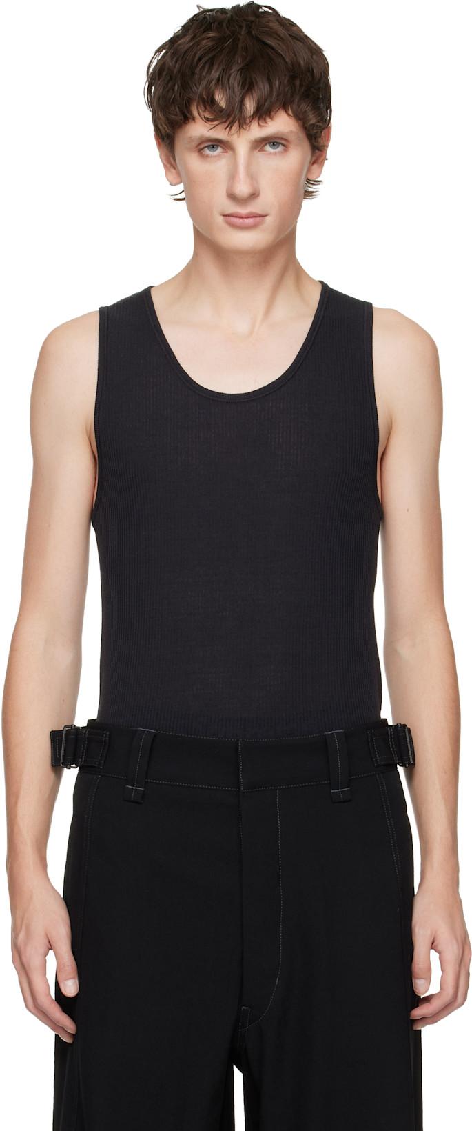 Black Debardeur Tank Top by LEMAIRE