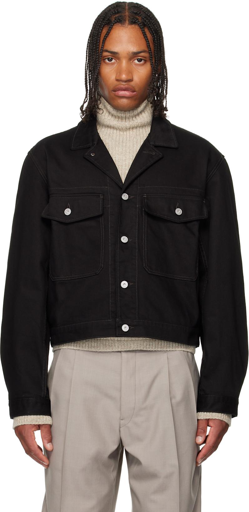 Black Denim Trucker Jacket by LEMAIRE