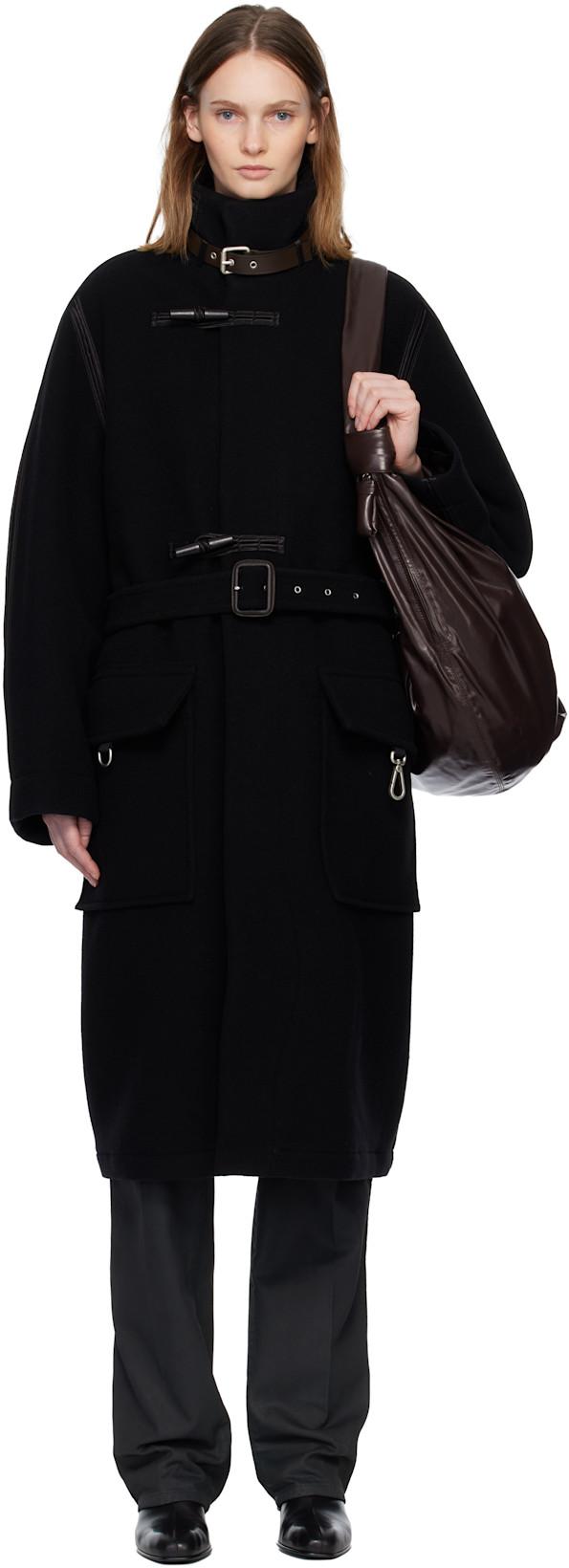 Black Duffle Coat by LEMAIRE