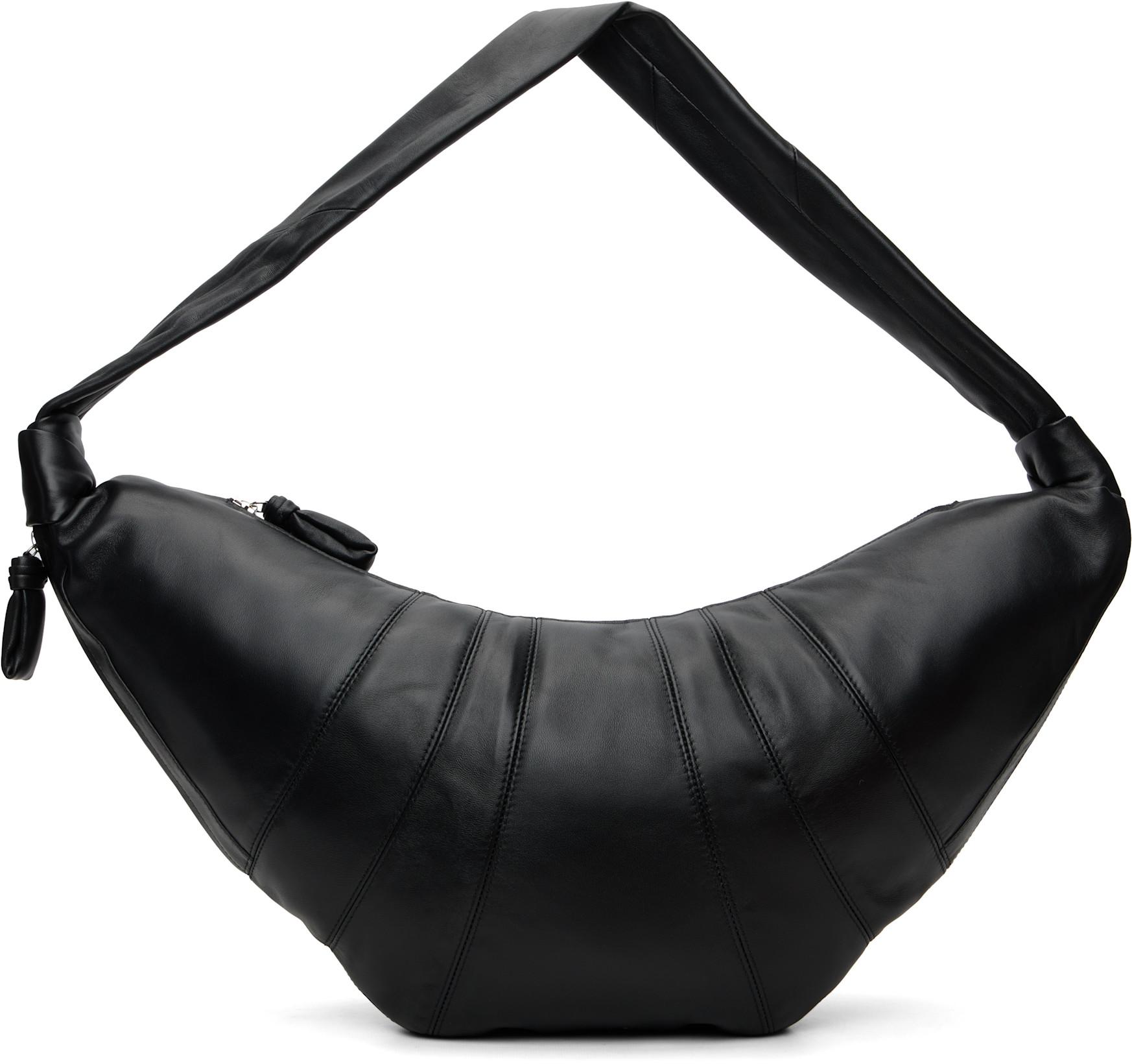 Black Large Croissant Bag by LEMAIRE