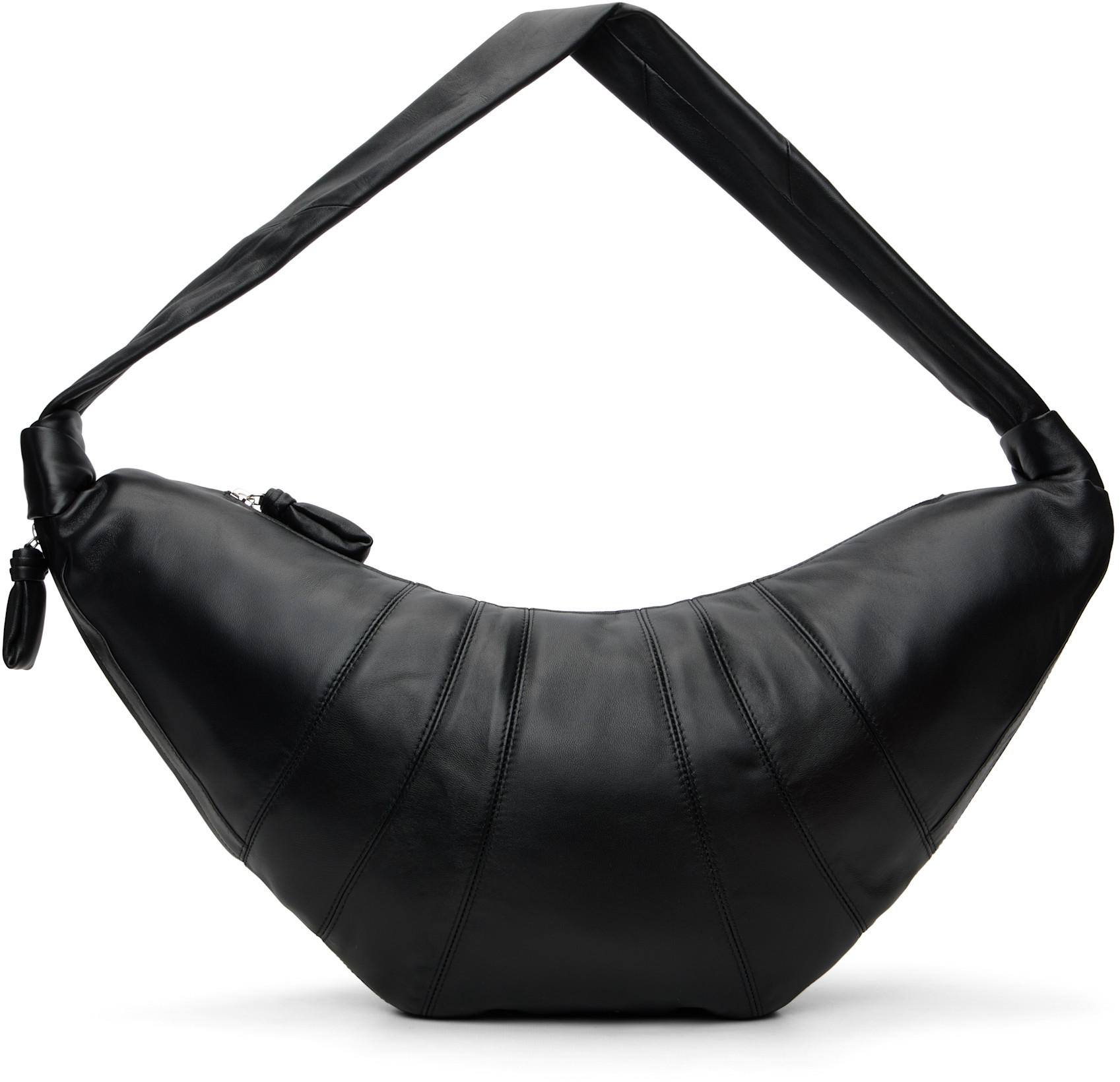 Black Large Croissant Bag by LEMAIRE