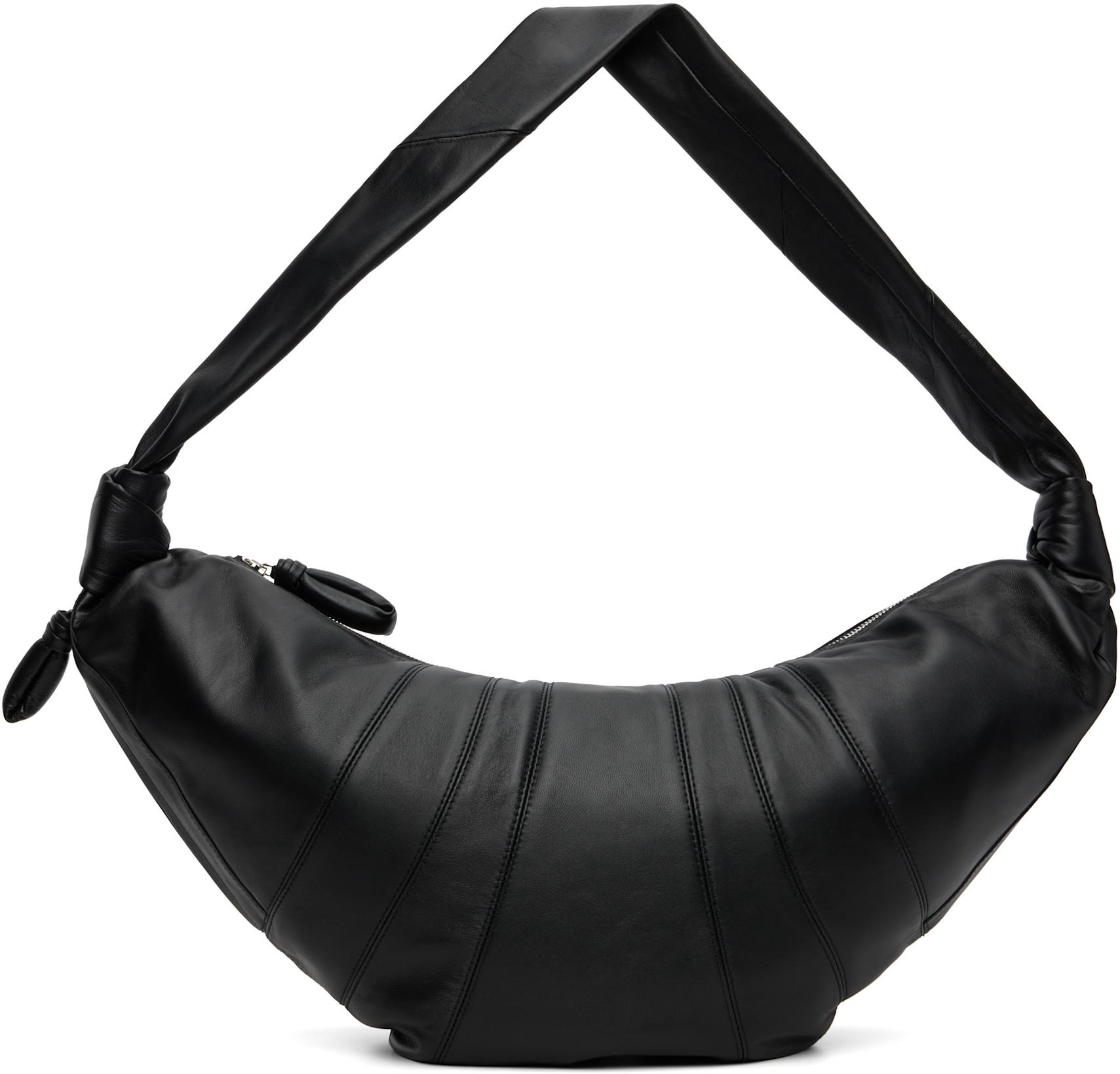 Black Large Croissant Bag by LEMAIRE