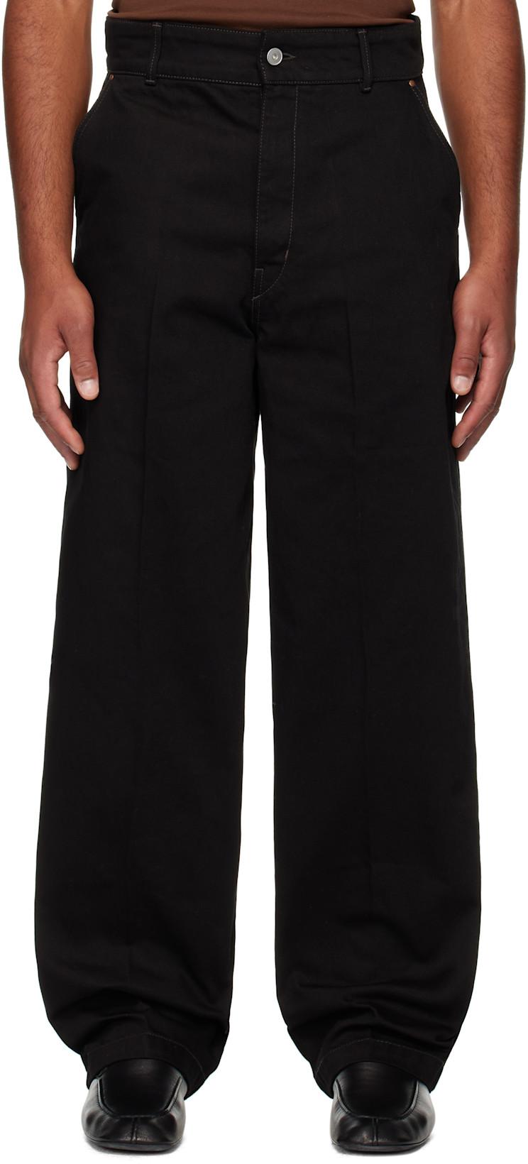 Black Maxi Barrel Workwear Jeans by LEMAIRE