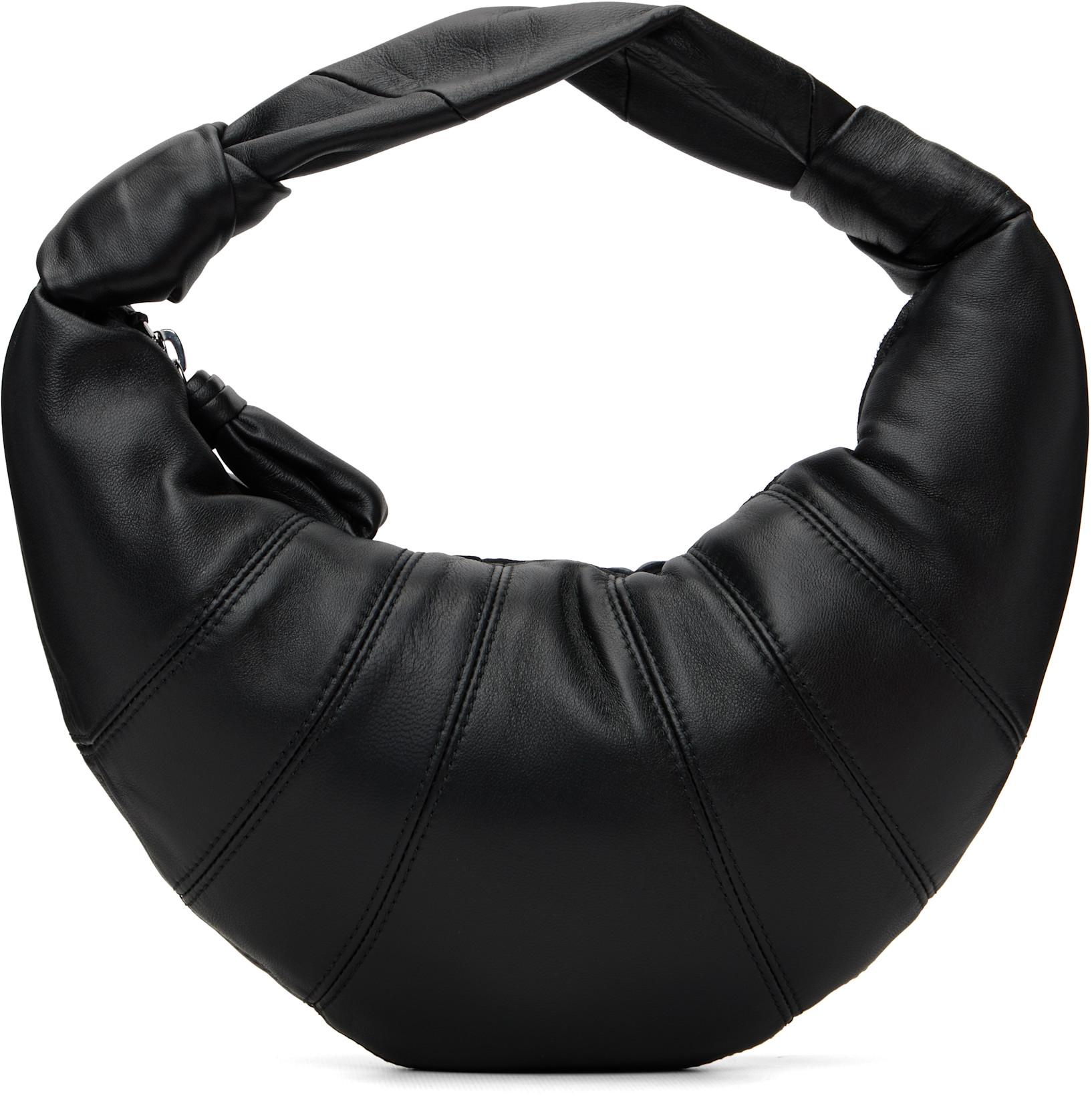 Black Mini Fortune Croissant Bag by LEMAIRE