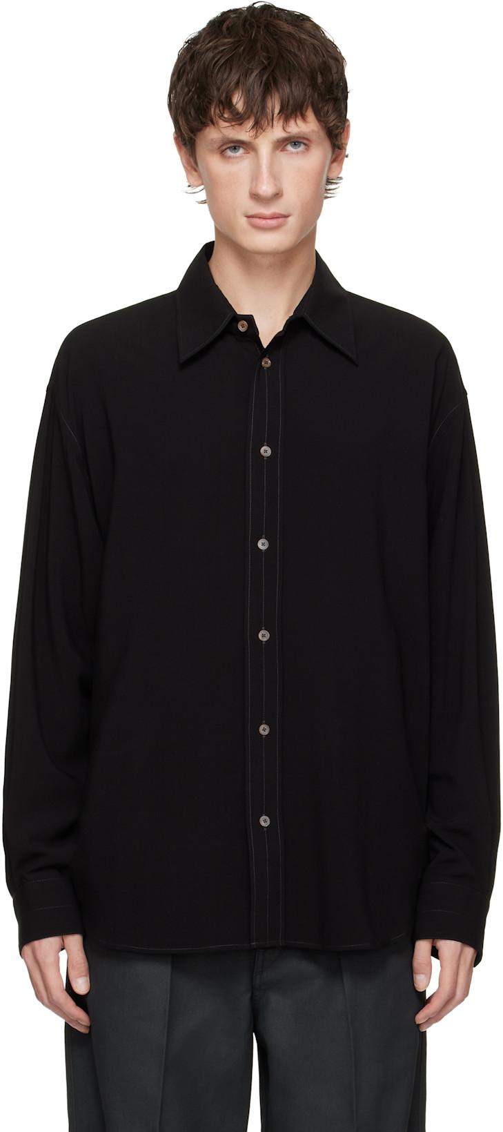 Black Relaxed Shirt by LEMAIRE
