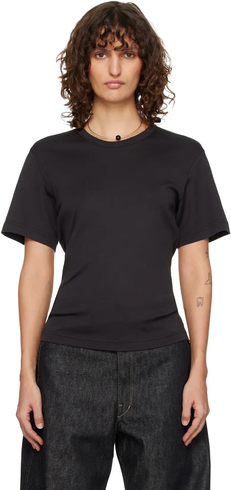 Black Rib T-shirt by LEMAIRE