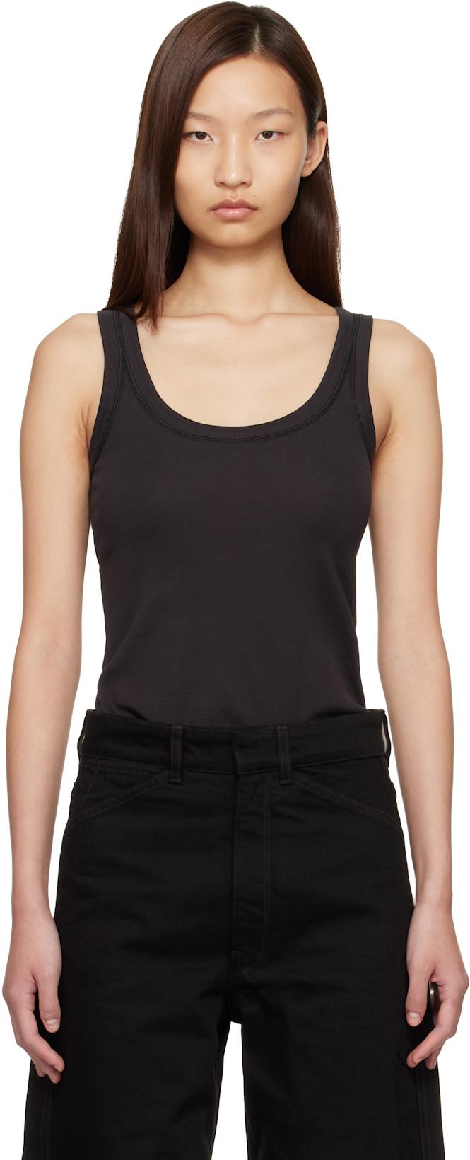 Black Rib Tank Top by LEMAIRE