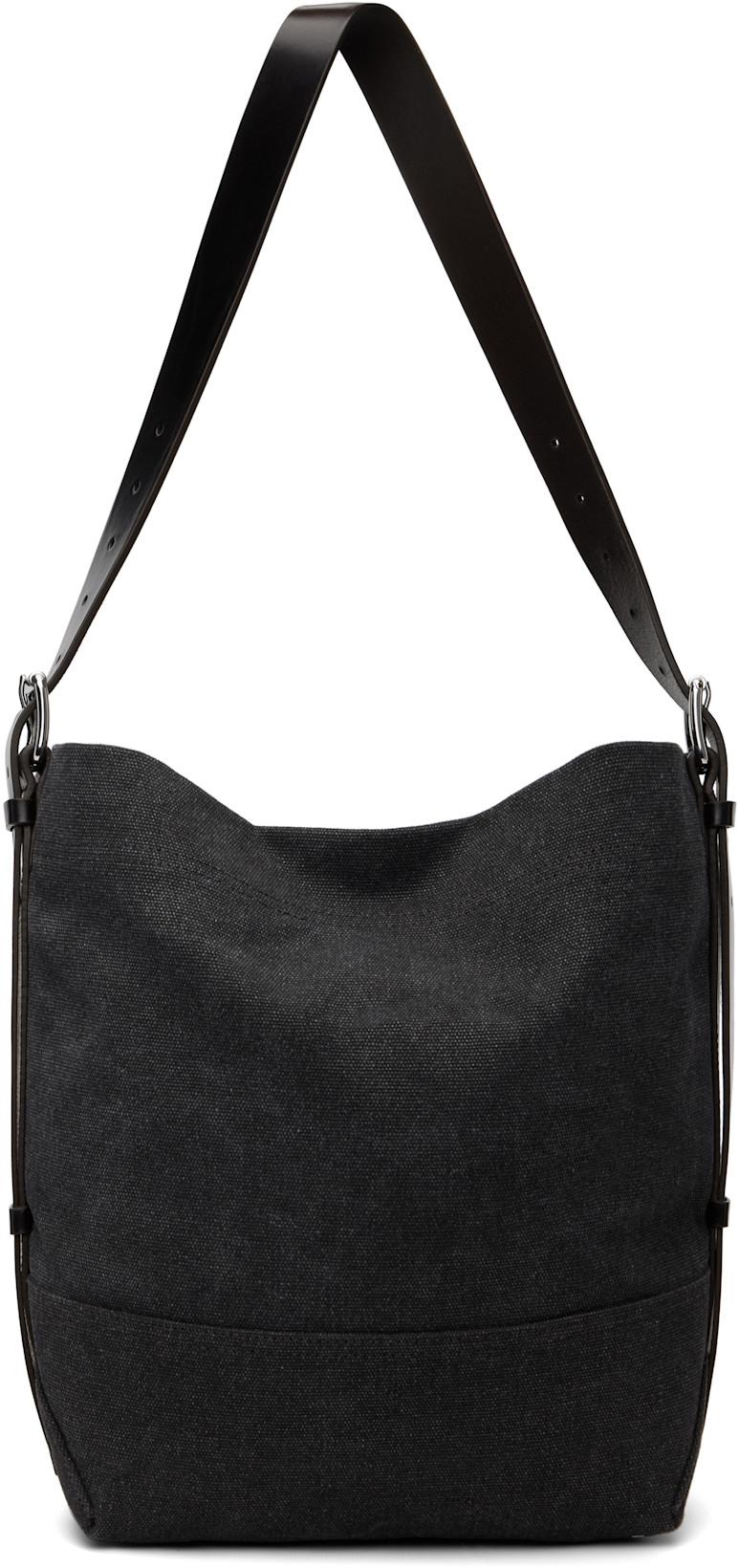 Black Small Belted Tote by LEMAIRE
