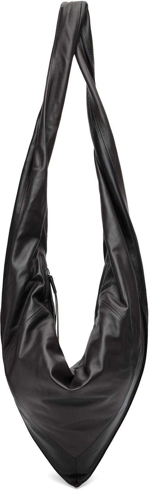 Black Small Scarf Extended Handle Bag by LEMAIRE