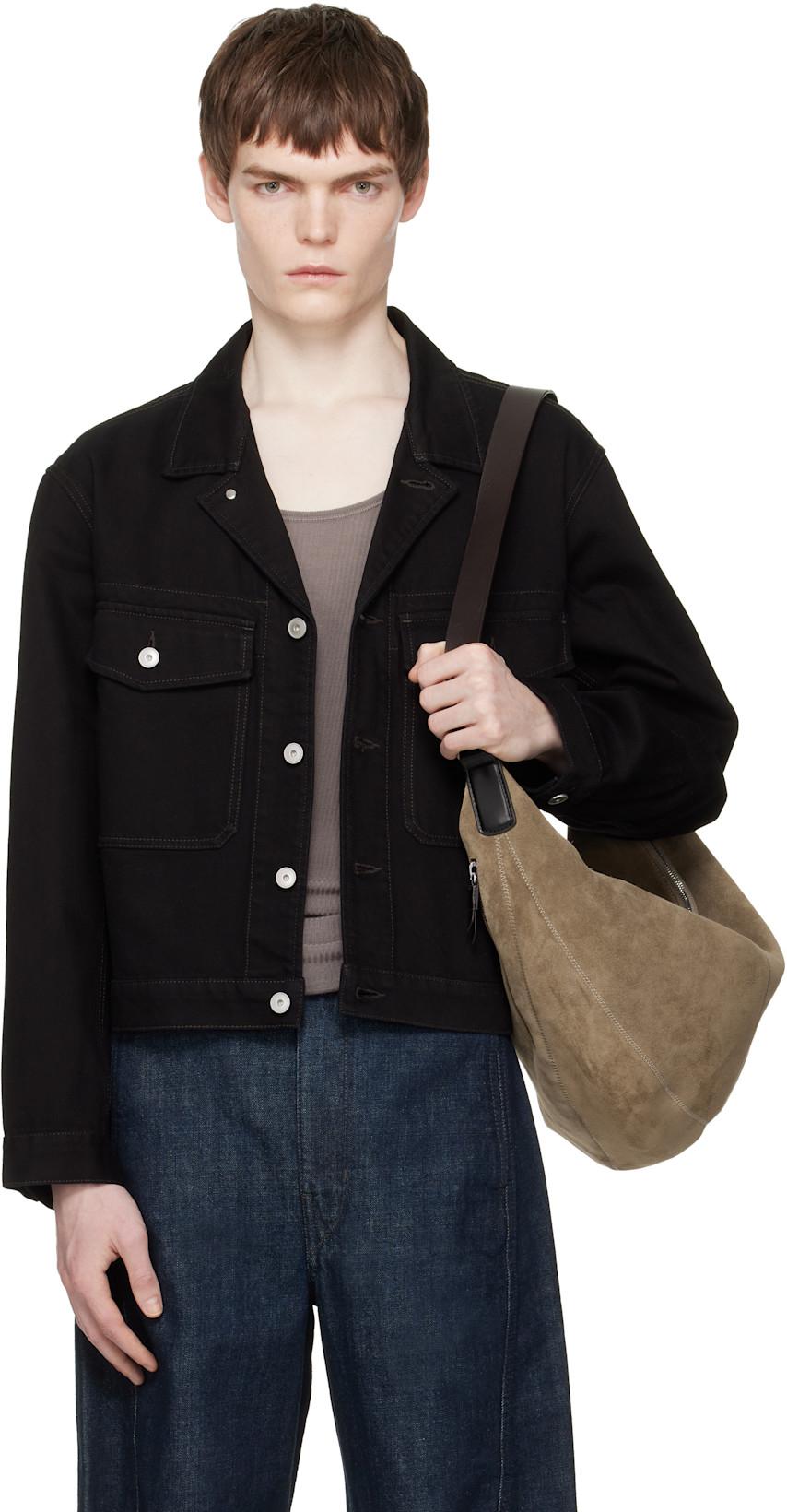 Black Trucker Denim Jacket by LEMAIRE