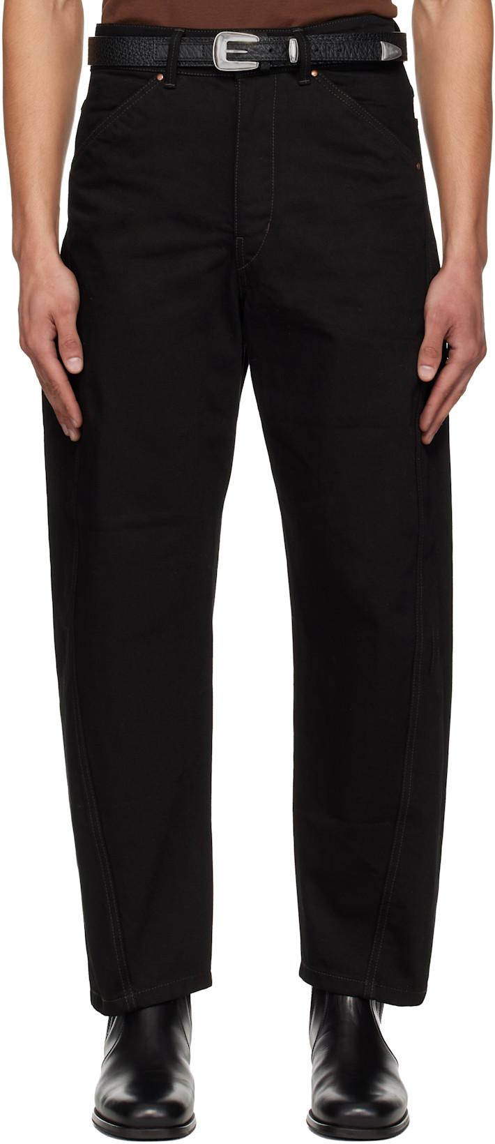 Black Twisted Workwear Jeans by LEMAIRE