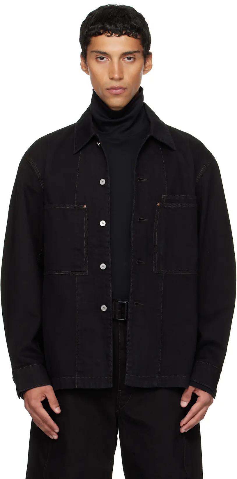 Black Workwear Denim Overshirt by LEMAIRE