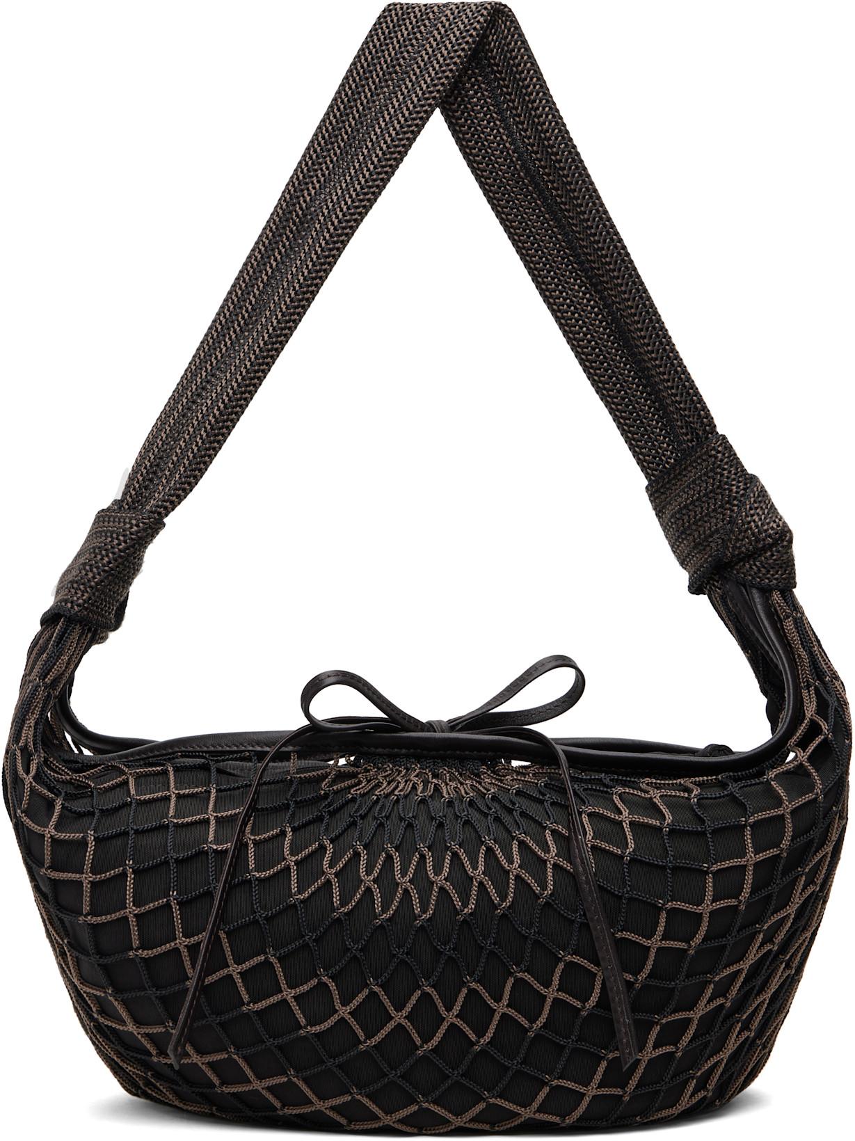 Brown Fortune Croissant Filt Bag by LEMAIRE