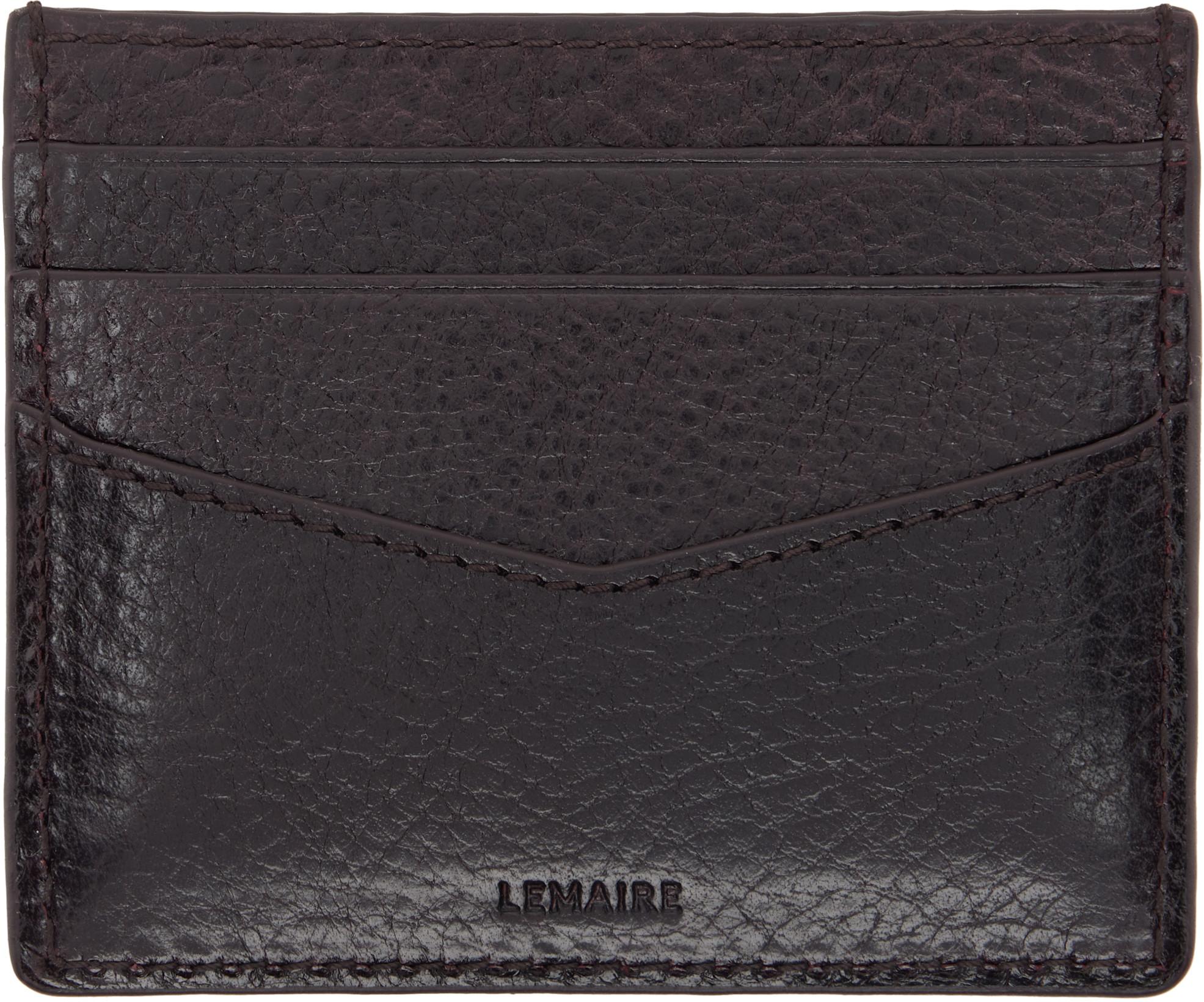 Brown Gear Card Holder by LEMAIRE
